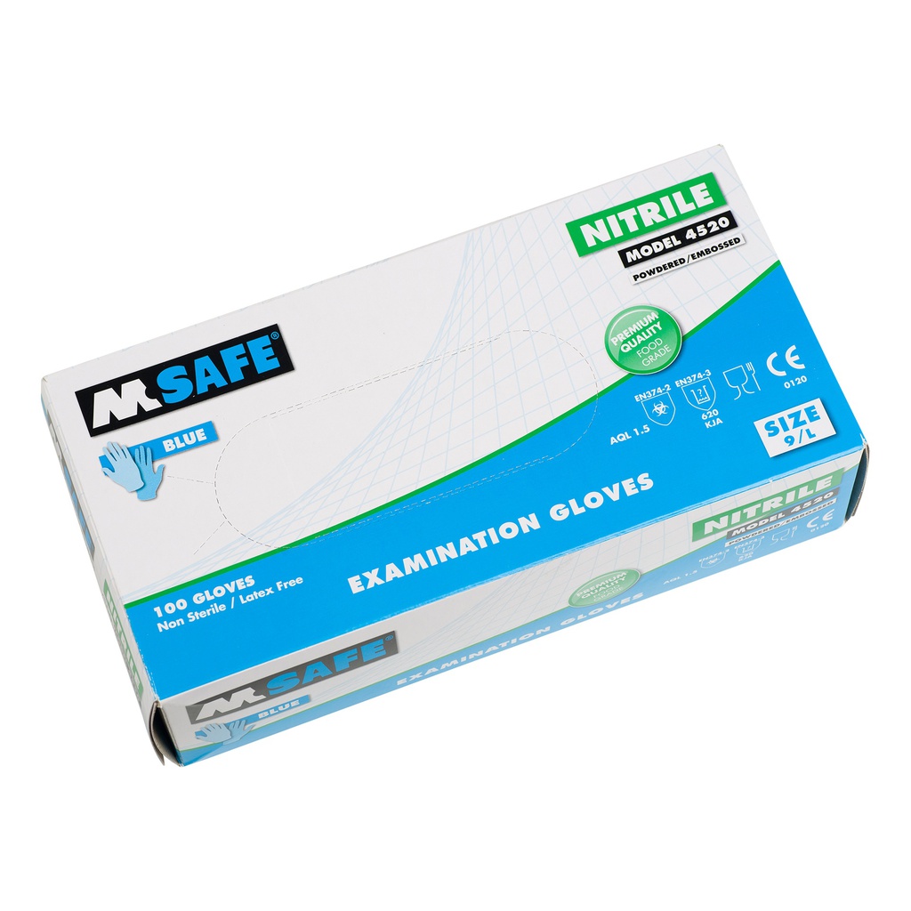 Estuche 100 guantes nitrilo azul extrafuerte S