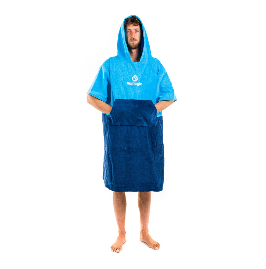 Poncho cyan & navy