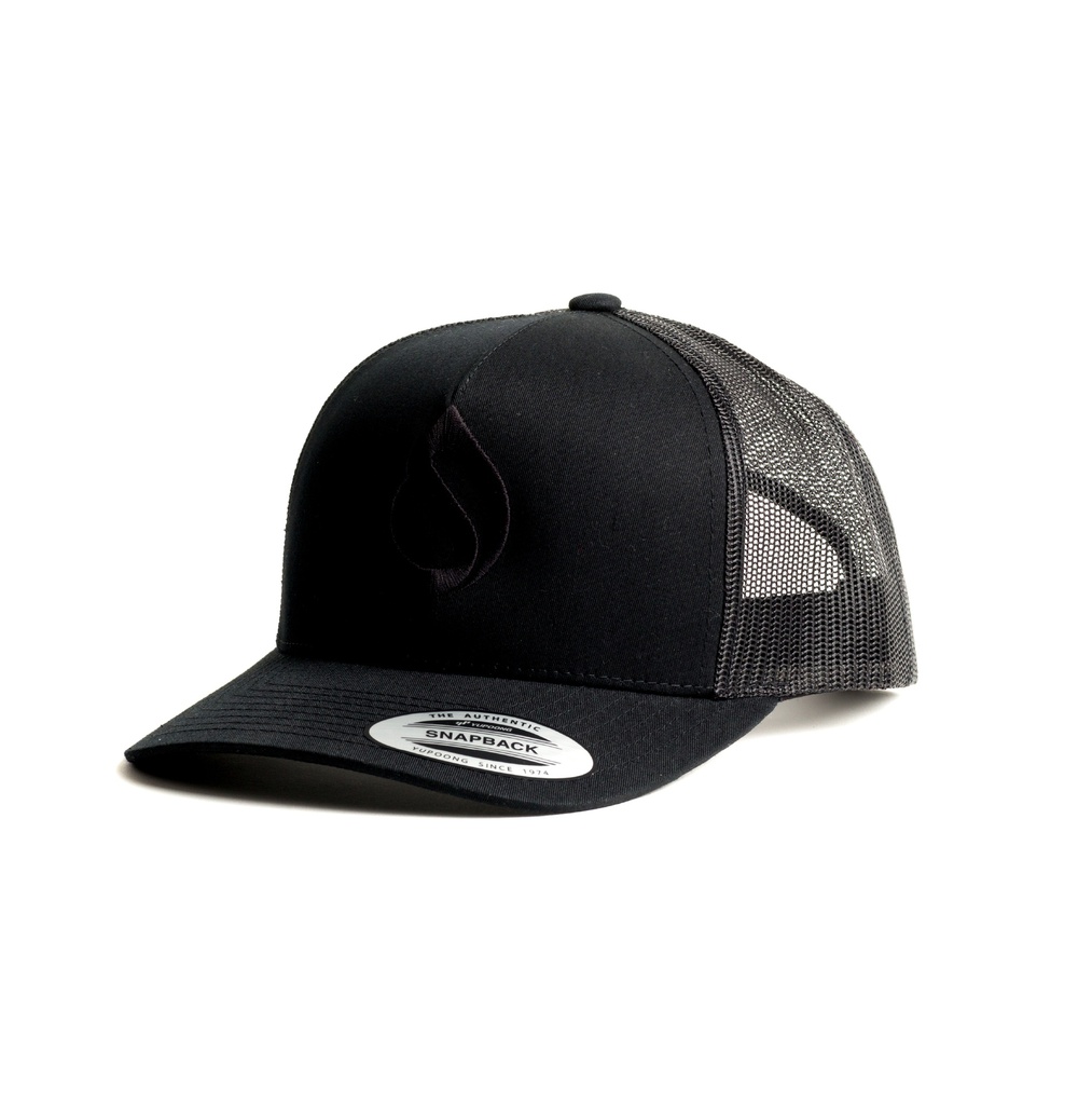 Drop curve trucker cap black