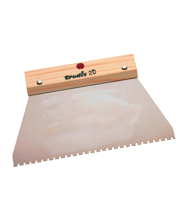 Espátula encolar dentado cuadrado mango madera 120 mm