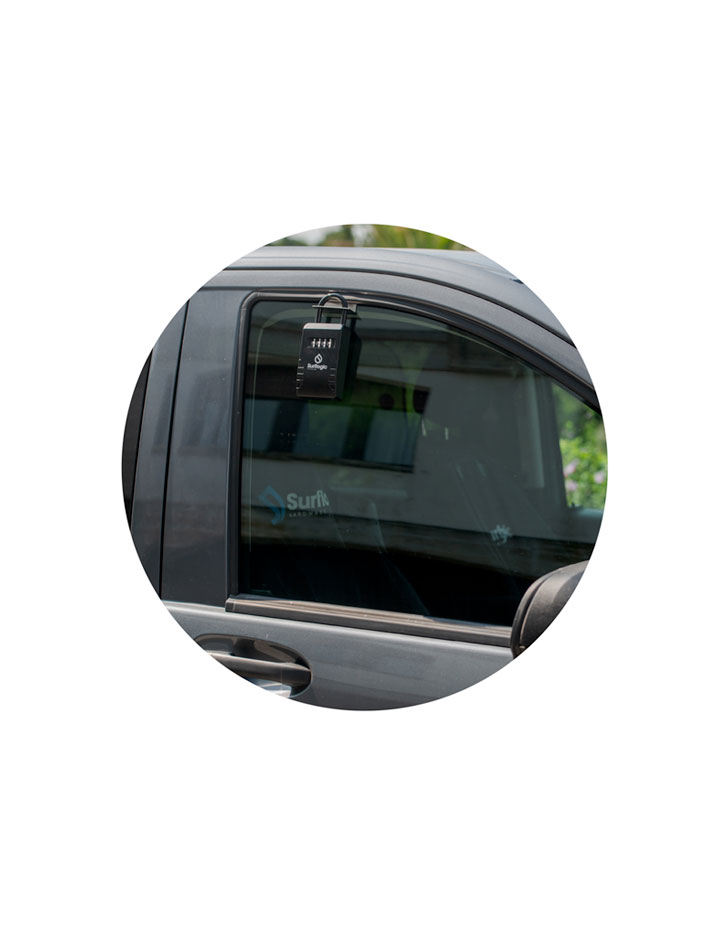 Accessoire cadenas boitier sécurité clés pour vitre de voiture - Surflogic