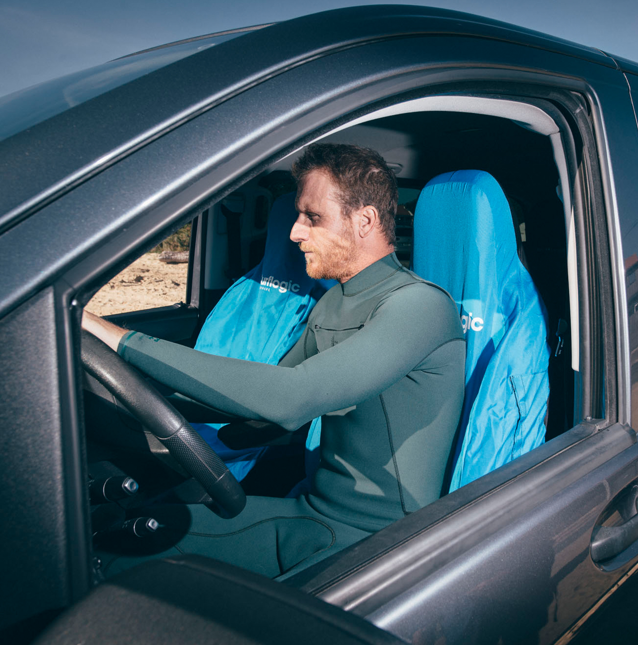 Car seat cover cyan - Surflogic